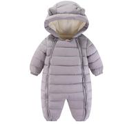 Maeau, Tuta da neve per neonati, per ragazze e ragazzi, invernale, con fodera, in cotone, per neonati, 0-24 mesi, abbigliamento invernale, pagliaccetto, in pile, caldo, tuta a maniche lunghe, con