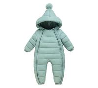 Maeau Tuta da neve per neonati, ragazza, ragazzo, invernale, foderata, in cotone, per neonati, 0-24 mesi, per neonati, abbigliamento invernale, tutina calda, a maniche lunghe, con cappuccio e scarpe