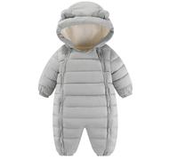 Maeau Tuta da neve per neonati, ragazza, ragazzo, invernale, foderata, in cotone, per neonati, 0-24 mesi, per neonati, abbigliamento invernale, in pile, a maniche lunghe, con cappuccio, Colore 3, 9-18