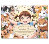 Mädchen und ihre tierischen Freunde - Tierisch süße Mangas für Mädchen (Wandkalender 2026 DIN A4 quer), CALVENDO Monatskalender: Süße Mangabilder von Mädchen und Tieren