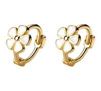 Mädchenohrringe Gold Sterling Silver Plated Floral Flower Butterfly Small Gold Huggie Hoop Earrings Elegant Dainty Trendy Stuff Kawaii Cute Little Hoop Earrings Tree Rose Kristallohrringe Aus (WH1, A)