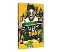maehbya Poster su tela, motivo: Money in The Bank, Jey Uso, Yeet, decorazione artistica da parete per soggiorno, camera da letto, 20 x 30 cm