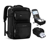 Maelstrom Zaino da viaggio per uomini e donne, zaino da 35 litri per viaggiare in aereo, con borsa da cintura alla moda, zaino casual impermeabile per laptop da 17 pollici, nero puro, grande