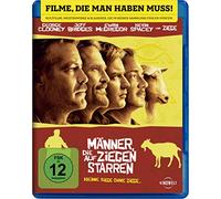 Männer, die auf Ziegen starren