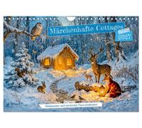 Märchenhafte Cottages - Waldzauber und versteckte Tiere entdecken (Wandkalender
