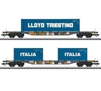 Märklin 47460 Set 2 Vagone per Container Áæ Cemat EP VI Nuovo Ovp Su Scelta