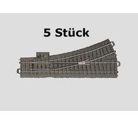 Märklin H0 5 X 24611 - Deviatoio Sinistro, 188,3 MM / R2 = 437,5 24,3 ° Merce