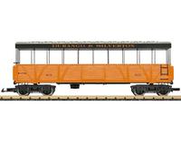 Märklin LGB 30262 - Carrello di visualizzazione 401 D&S Spur G, con interni e ruote in metallo e transizioni pieghevoli, Durango & Silverton Narrow Gauge Railroad