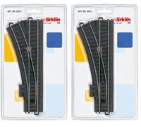 Märklin - Modellismo Ferroviario, Set di binari con Curva a Sinistra, Scala H0 (Confezione da 2)