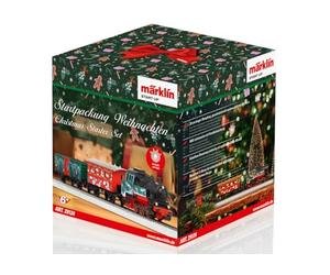 Märklin Start up 29124 - Kit di partenza Natale con flok, auto e carrello merci in design natalizio, H0, dai 6 anni in su, ideale per entrare nel mondo del modellismo