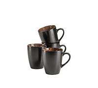 MÄSER 935133 - Set di 4 tazze da caffè Teona, con glassa reattiva verde-marrone, 4 grandi tazze da caffè in ceramica a forma di coupe moderna, in gres