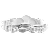 MÄSER Serie Barca - Set di stoviglie per 8 persone, 68 pezzi, forma moderna senza bordi, rotonde, colore: Bianco