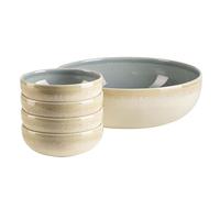 MÄSER, Serie Candy, set di 5 ciotole, perfetto per cereali, insalate o snack, forma rotonda moderna, colori pastello, prodotto in Portogallo, gres, blu