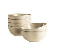 MÄSER Serie Cordelia, ciotole per 6 persone in gres di alta qualità, set di 6 ciotole; stampi irregolari; gres, sabbia
