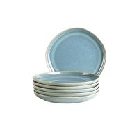 MÄSER Serie Cordelia, set di piatti da dessert per 6 persone in gres di alta qualità, servizio da tavola da 6 pezzi, stampi irregolari; gres, verde