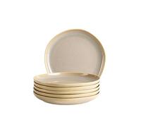 MÄSER Serie Cordelia, set di piatti da dessert per 6 persone in gres di alta qualità, servizio da tavola da 6 pezzi, stampi irregolari; gres, sabbia
