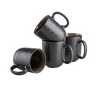 MÄSER Serie Niara 465 - Set di 4 tazze da caffè in ceramica, in gres, colore: Grigio/Nero