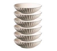 MÄSER Serie OSITA - Piatto fondo per 6 persone, in ceramica di alta qualità, design retrò, gres, bianco