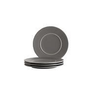 MÄSER Serie Unico, piatto da dessert per 4 persone, piccolo piatto in ceramica di alta qualità, gres, antracite