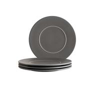 MÄSER Serie Unico, set di piatti per 4 persone, piatti piani in ceramica di alta qualità, gres, antracite