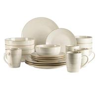 MÄSER, Serie Valmera, stoviglie per 4 persone, stoviglie vintage in gres, verde chiaro