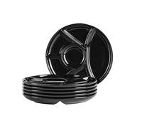 MÄSER Set di piatti da fonduta per 6 persone, piatto per fonduta, festa, barbecue, con pratici scomparti versatili, senza tempo, porcellana, nero, 21,5