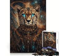 Maestà del Ghepardo Celeste - Puzzle da 1000 pezzi per adolescenti,potere di richiamo,fuga serena,bordi precisi,regalo di compleanno (38x52cm)