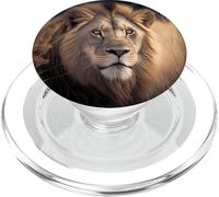 Maestoso leone nella savana africana PopSockets PopGrip per MagSafe