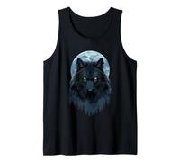 Maestoso Lupo Nero ululando alla Luna per la Natura Fauna selvat Canotta