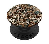 Maestoso motivo Leopardo Paradiso nella giungla PopSockets PopGrip Adesivo