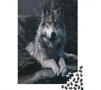 Maestoso Wolf appollaiato su una roccia nella foresta Jigsaw Puzzle 70x50cm/1000pcs Adulti Puzzle Gioco EduGattoivo Decorazioni Per La Casa
