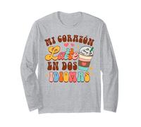 Maestra Insegnante Bilingue Mi Corazon Latte En Dos Idiomas Maglia a Manica