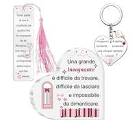 Maestra Regali Festa dell'insegnante Apprezza Donne Studenti Laurea Grazie Professoressa Targhe e Cartelli Segnalibri Portachiavi 3 Pezzi Regalo Natale Una Grande Insegnante è Difficile da Trovare