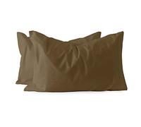 Maestri Cotonieri Coppia federe per guanciale Puro Cotone F510 Marrone