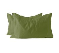 Maestri Cotonieri Coppia federe per guanciale Puro Cotone F510 Verde Oliva