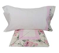 Maestri Cotonieri Lenzuola Matrimoniale 2 piazze in Cotone in Cotone Rose federe con Balza