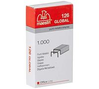 Maestri Global, 1000 Punti Metallici 24/6 126, 1 Confezione da 10 Scatole
