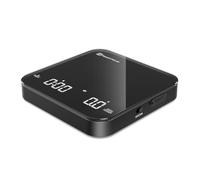 Maestri House Bilancia da Caffè Mini Ricaricabile Con Timer, Precisione 2kg/0,1g, per Espresso e Caffè Filter, Digitale Portatile Con Timer Automatico - Nero