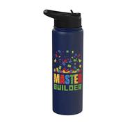 Maestro Builder Blocco Colorato Costruzione Mattoni Builder Kid Stainless Steel Insulated Water Bottle