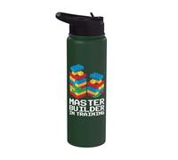 Maestro Builder In Formazione Bambini Divertente Brick Builder Stainless Steel Insulated Water Bottle