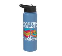 Maestro Builder In Formazione Divertente Brick Builder Bambini Stainless Steel Insulated Water Bottle