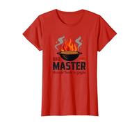 Maestro del BBQ: Non Toccate la Griglia Maglietta, Donna, Rosso, XL