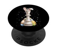 Maestro del giocatore di scacchi uova di coniglio pasquale orecchie da coniglio PopSockets PopGrip Adesivo