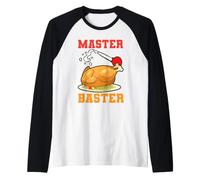 Maestro del Ringraziamento Baster Divertente Turchia Day Fall Dinner Maglia con Maniche Raglan
