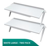 MAESTRO DELL'UTILIZZO DELLO SPAZIO! Supporto per monitor senza fori, in plastica, per decoder TV, schermo, router e altro ancora (2 pezzi). La vita