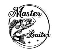 maestro di pesca tipografia citazione divertente sulla pesca pescatore Decorazioni murali in vinile 67.2x70.2cm Selezione multicolore Nero