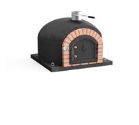 MAESTRO FERRETERO MOVELAR - Forno a legna per esterni, costruzione modello Gran CANÁRIA (nero, 80 x 80 x 65 cm), isolato con sughero e 3 copertine in ceramica