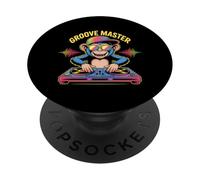 Maestro Groove Scimmia Dj Divertente PopSockets PopGrip Adesivo