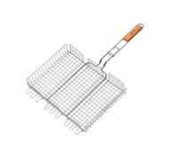 Maestro MR-1003 Graticola per grigliare portatile con doppia griglia per barbecue 40x30 cm (Acciaio, 40x30cm)