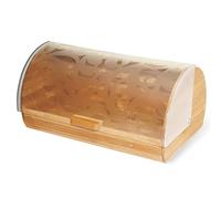 Maestro MR-1674S Portapane per la Conservazione, Coperchio Scorrevole, Apertura Frontale, Contenitore per Pane e Pasticceria Viennese, Design Elegante, Acrilico, bambù, Legno/Acciaio, 37 x 22 x 17 cm